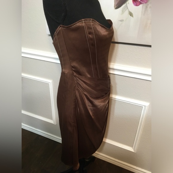 Zara Chocolate Strapless Dress - Picture 5 of 9